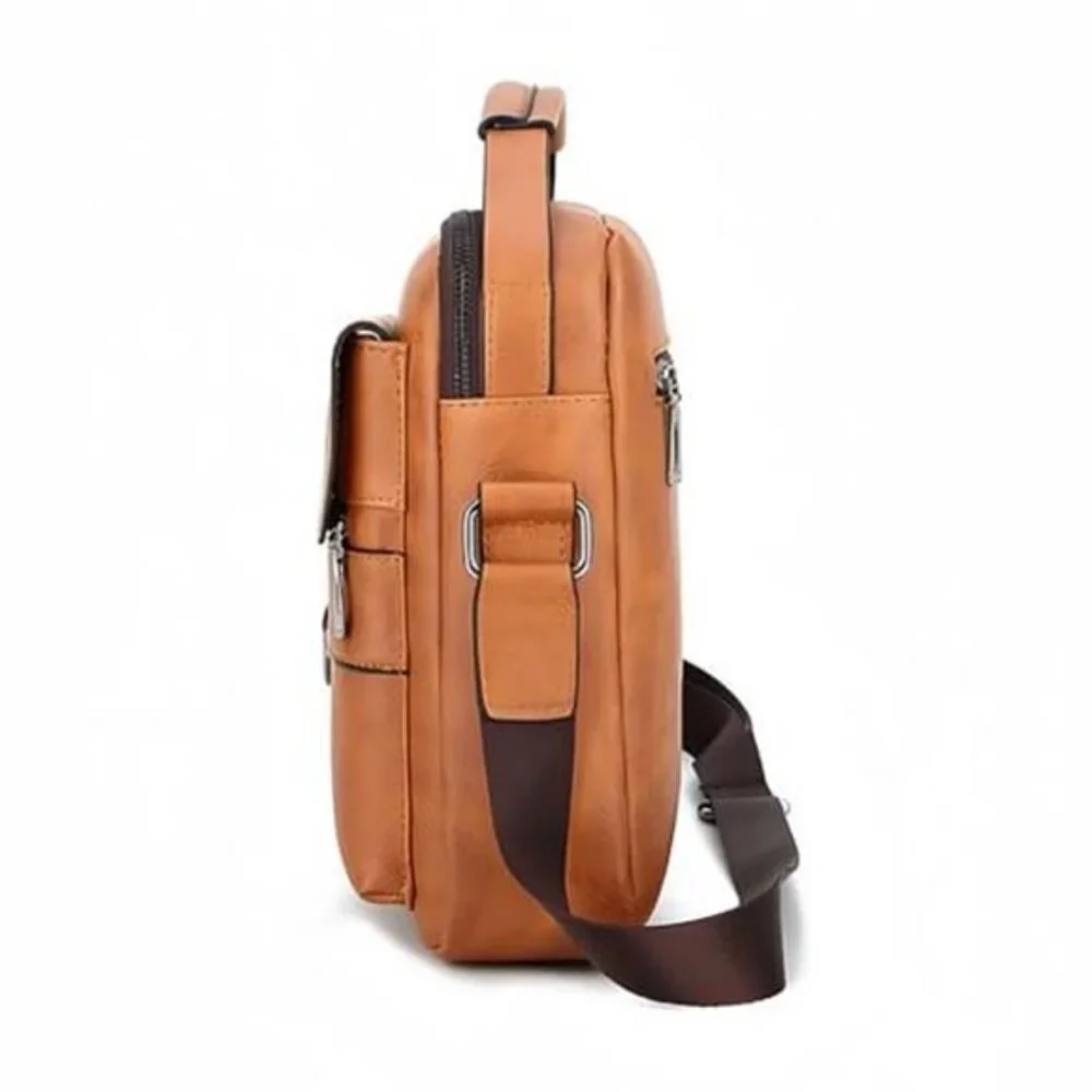 Small Crossbody Bag Mens Shoulder Bag, Vintage leather Bag Office Business